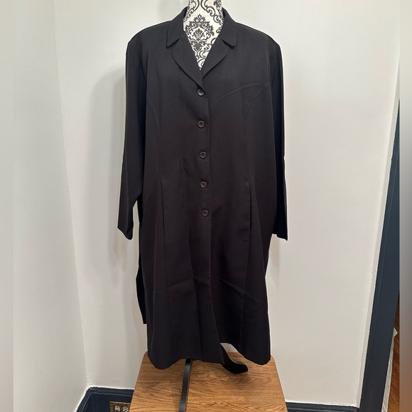 main street classics women’s plus black unlined pockets long dress Size 4XL - Picture 1 of 10